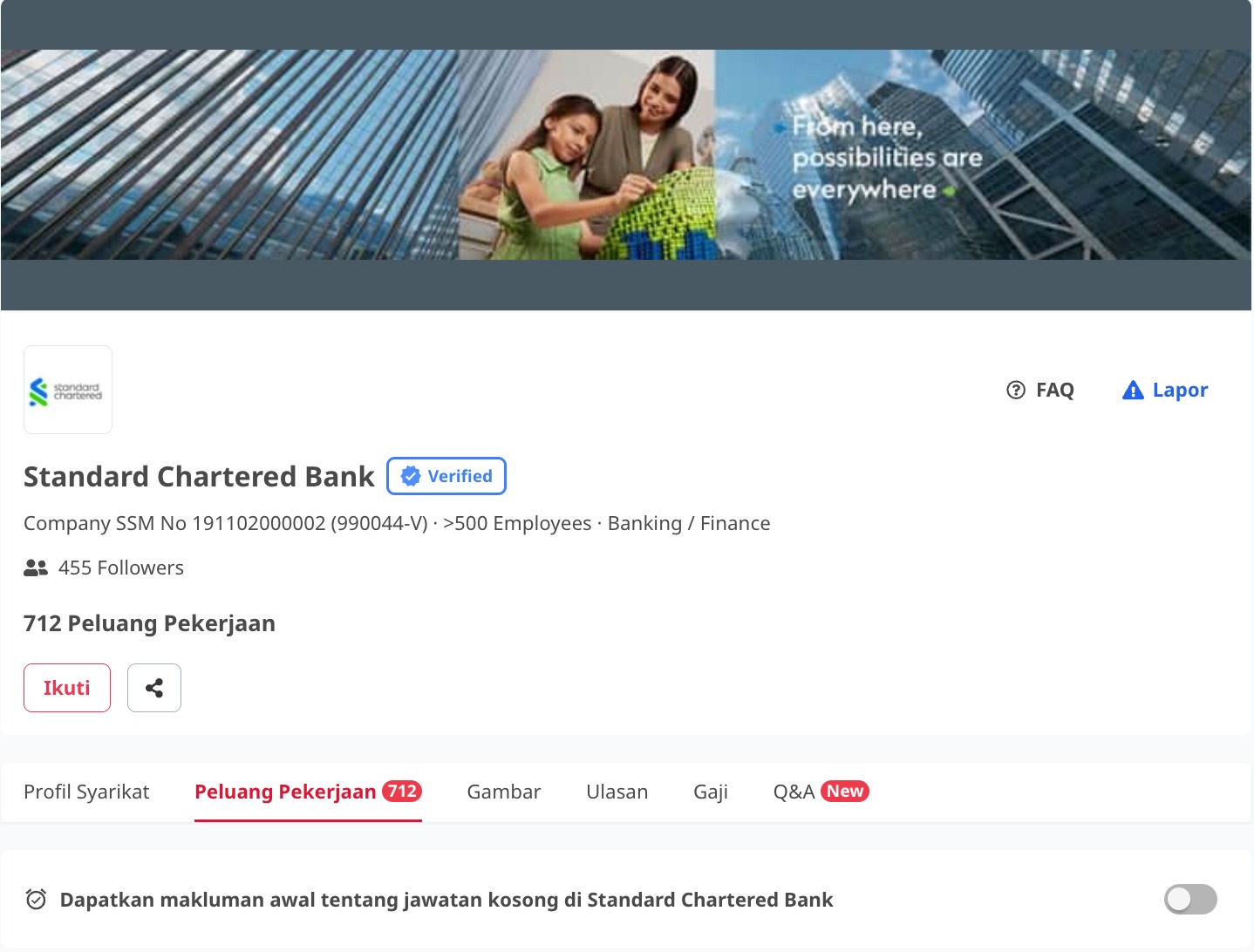 Kerja Kosong Standard Chartered